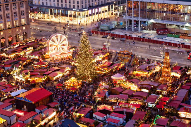 istock Panoramic view of Dresden Christmas market, Germany 1427949190