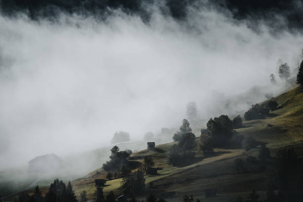 istock Fog over a valley in the mountains 1427949323
