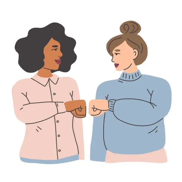 Vector illustration of Fist bump greeting