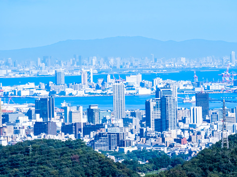 Bird's-eye view of Kobe city
