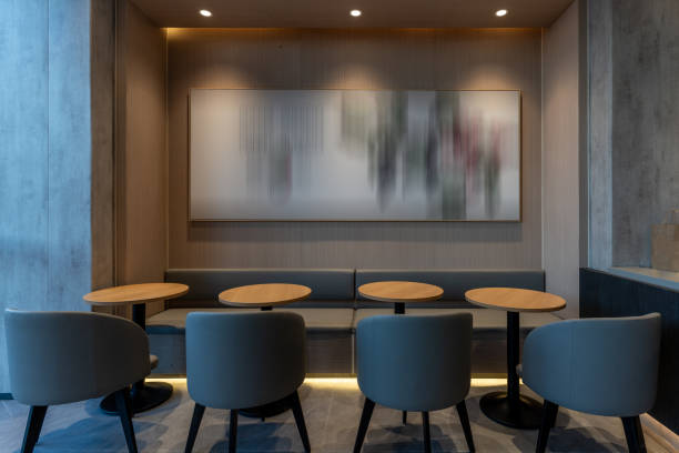 istock Seats, table and chairs in the coffee shop 1427958830