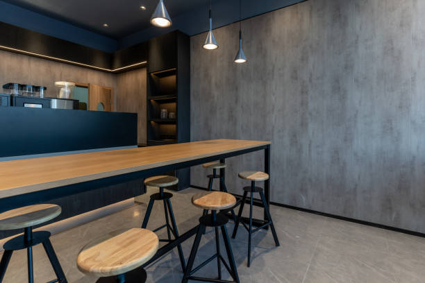 istock Casual tables and chairs in small coffee shop 1427958843