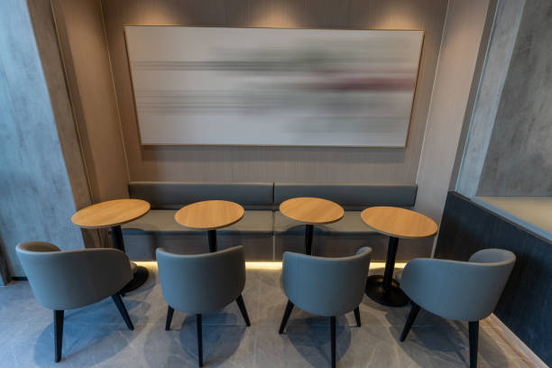 istock Seats, table and chairs in the coffee shop 1427958901