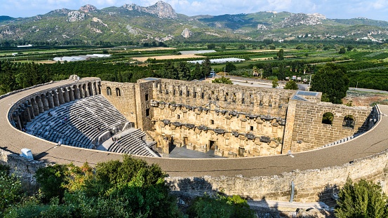 Aspendos is an ancient Greek-Roman city located in the Antalya region. It is known for its Roman theatre. With a capacity of 12,000 spectators, it is the best preserved in Asia Minor.