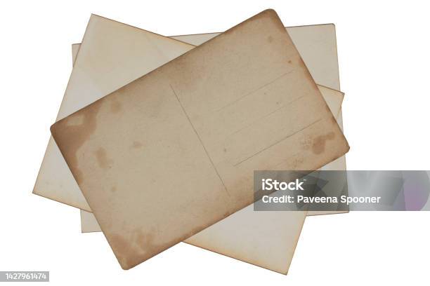 Old Cream Vintage Envelope With Blank Card Stock Photo - Download
