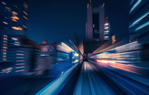 istock abstract motion-blurred view from the front of a train 1427964887