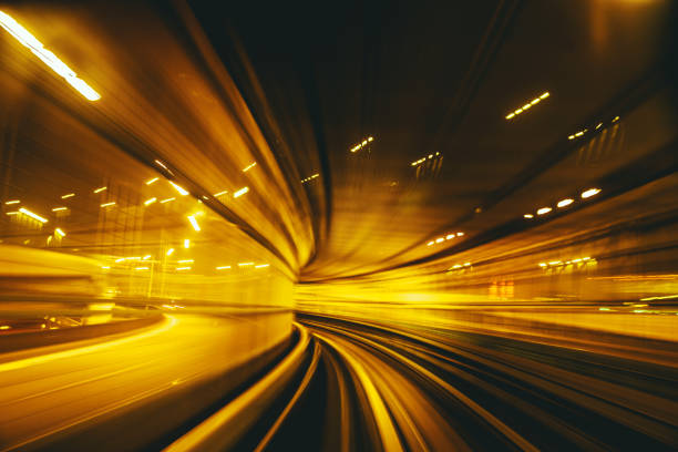 istock abstract motion-blurred view from the front of a train 1427964897