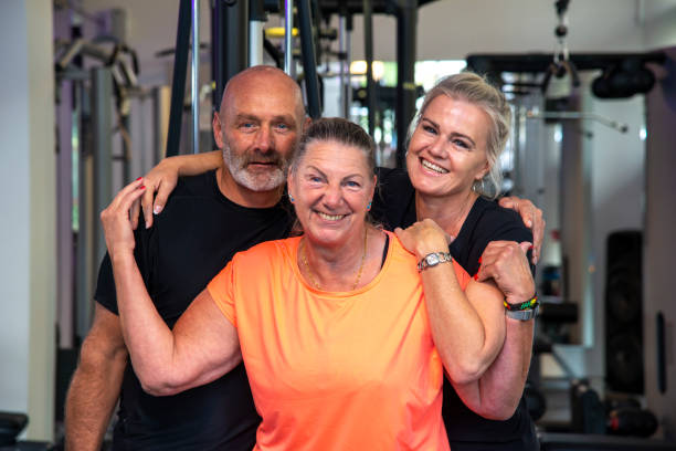 istock Middle-aged friends in the gym. 1427966265