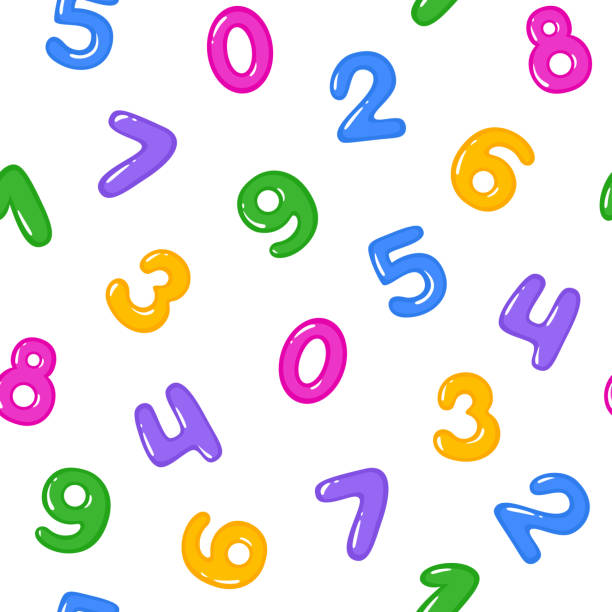istock Kids seamless pattern with colorful cartoon numerals. Nursery theme wallpaper. 1427967636