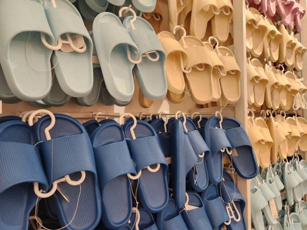 istock Display of colourful slippers. 1427976494