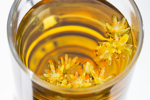 Linden tea made from fresh linden flowers.