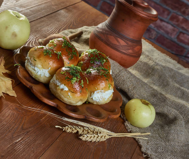 istock Russian Garlic cakes with cottage cheese 1427980251