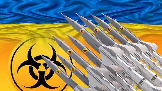 Nuclear Missiles Before the Flag of Ukraine