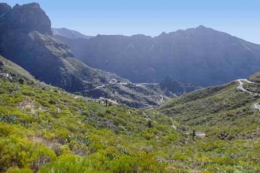 Mountain landscape between masca and Teno at Tenerife, Canary Islands, Spain