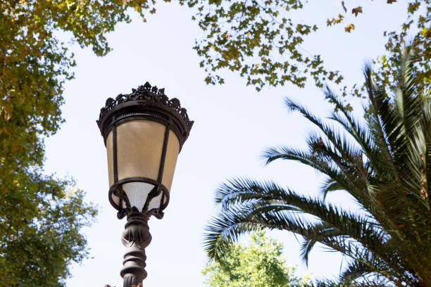 Traditional-style street light in Bilbao, Spain