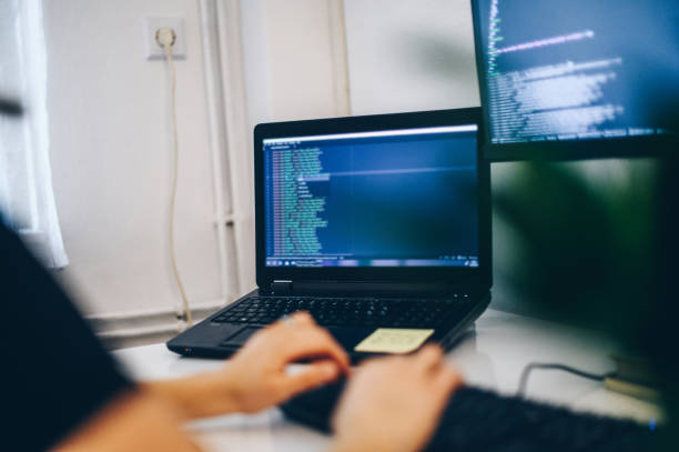 istock Girl learning to code on desktop computer at home stock photo 1427985557