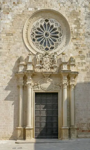 Scenery around the cathedral of Otranto, a town in Apulia, Southern Italy