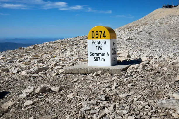 marker stone on Mont Ventoux