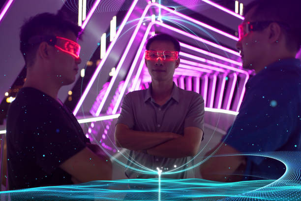 istock Particle synthesis concept of glowing glasses for men 1427993342