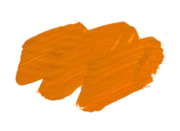 istock orange acrylic paint strokes for design elements. artistic brush strokes for ornament and lower thirds isolated background 1428000429