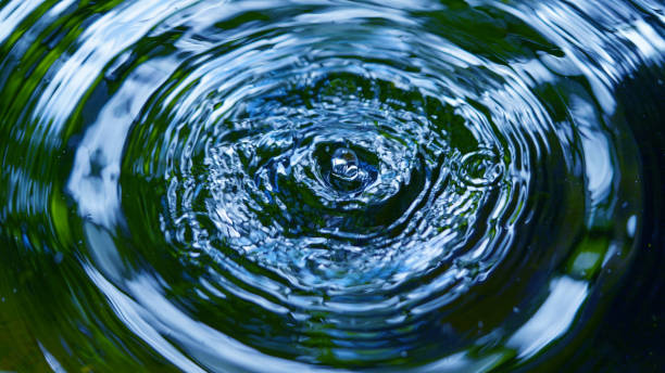istock water droplets affect the surface, forming rings on the surface. 1428001823