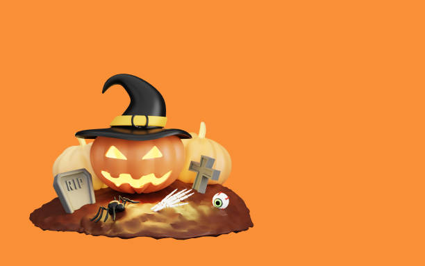 3d illustration of happy halloween