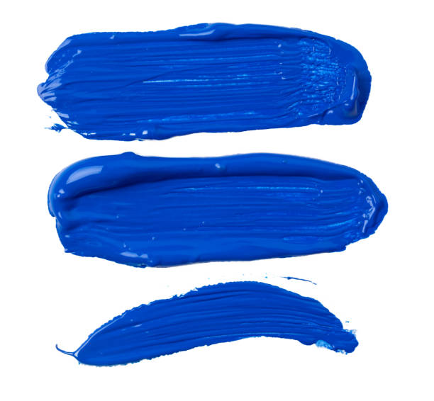 istock Blue traces of paint isolated on a white background 1428014136
