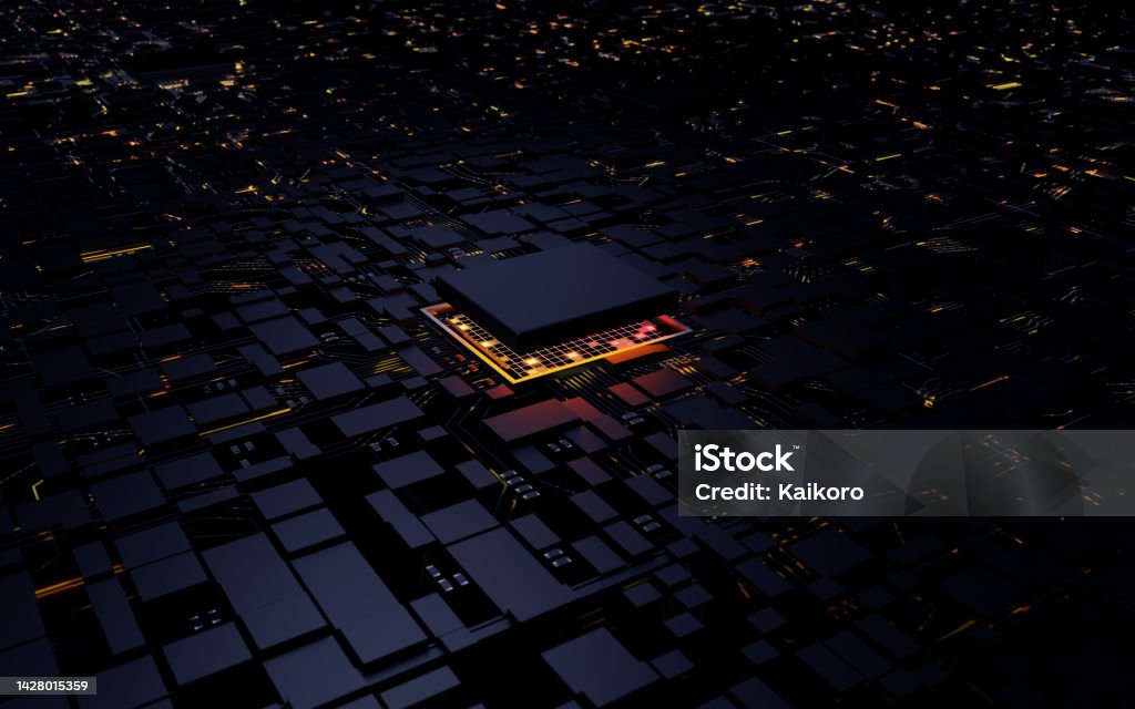 3d Rendering Microprocessor Cpu Chipset Central Processor Unit On The ...