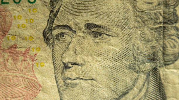 istock Macro image of American ten dollar bill, foreign exchange 1428027565
