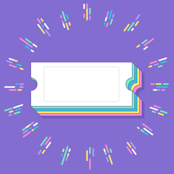 ilustrações de stock, clip art, desenhos animados e ícones de modern event ticket - ticket raffle ticket ticket stub movie ticket