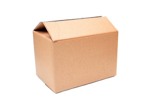 istock Closed  cardboard box close up isolated on a white background 1428039848