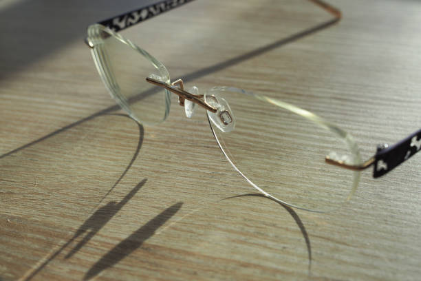 istock Close-up of delicate rimless glasses in sunlight 1428045723