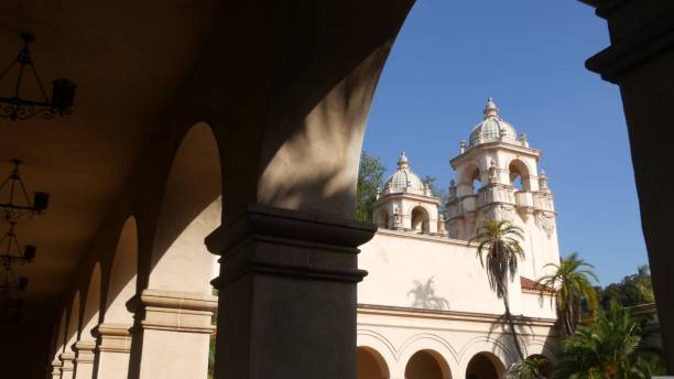 istock Spanish colonial revival architecture, arches and columns, San Diego Balboa Park 1428059221
