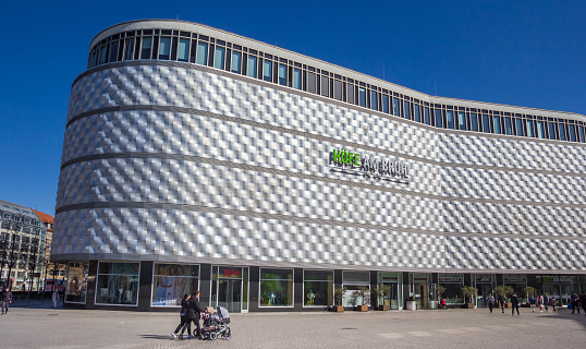 modern shopping mall on the Richard Wagner Square in Leipzig, Germany