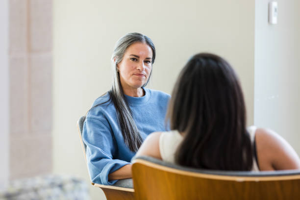 istock Mature mom listens with displeased look on her face 1428081285