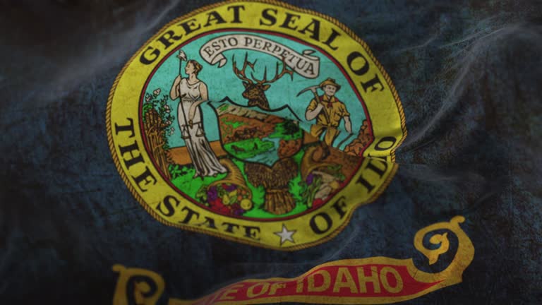 Old flag of Idaho state, northwestern region of the United States. Loop