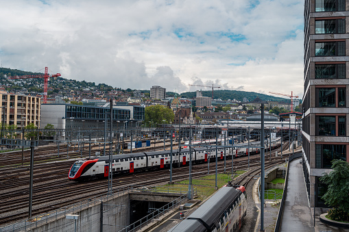 Transport hub of Zurich city