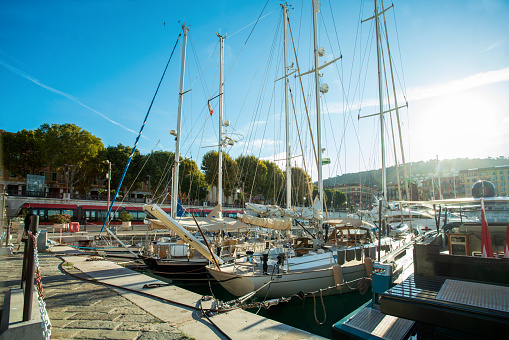 Lympia port and sailboatss in it - amazing summer and autumn