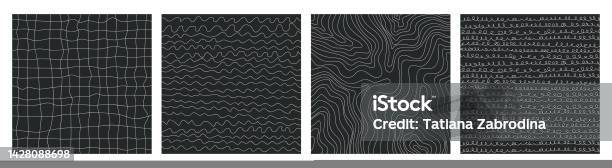 A Set Of Linear Patterns Abstract Backgrounds Stock Illustration ...