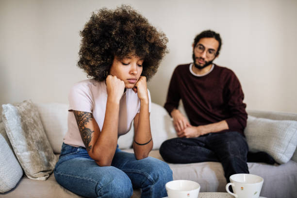 istock Multiracial millennial couple at home discussing relationship difficulties 1428104967