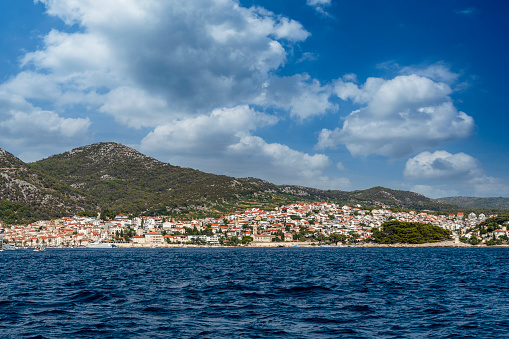 A view of Hvar town from the sea.
