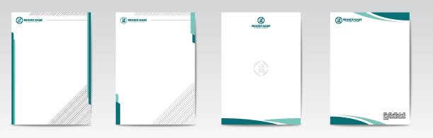 Impression Set of Modern Business Letterhead Design Template, Abstract Design, Corporate Business - Letterhead Template, Multipurpose, elegant concept - Vector EPS file simple letterhead template stock illustrations