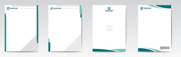 Impression Set of Modern Business Letterhead Design Template, Abstract Design, Corporate Business - Letterhead Template, Multipurpose, elegant concept - Vector EPS file simple letterhead design stock illustrations