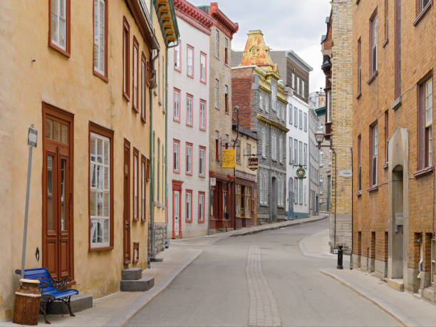 typical cityscape in old town Quebec city (Quebec, Canada).