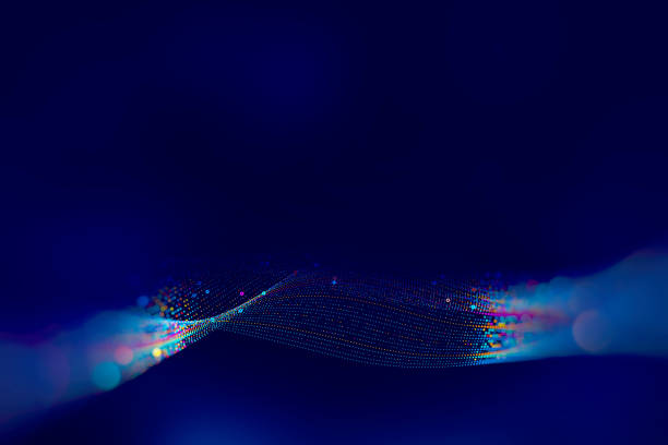 istock Abstract technological background in vibrant colors with blur. Futuristic hi-tech banner. 1428129853