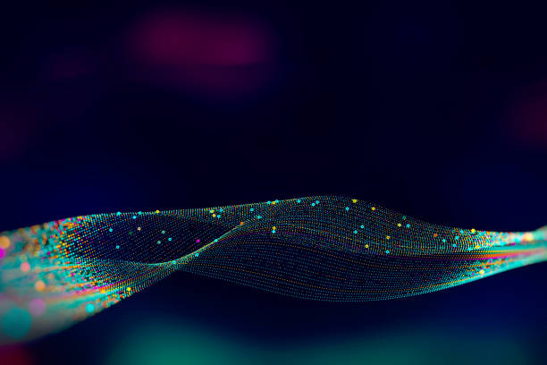 istock Abstract technological background in vibrant colors with blur. Futuristic hi-tech banner. 1428129861