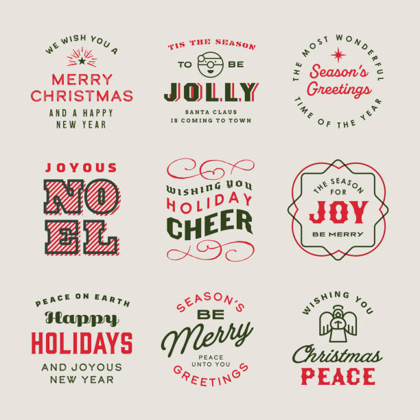 Carefully-made holiday vectors, inspired by mid-century era typography and design.