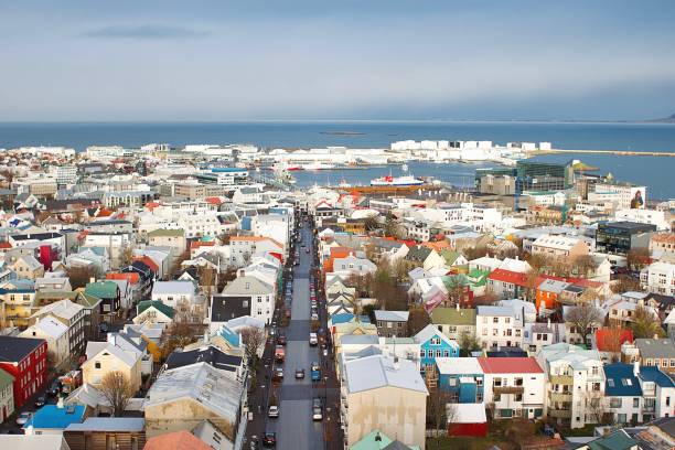 istock Reykjavik cityscape view from above 1428140350