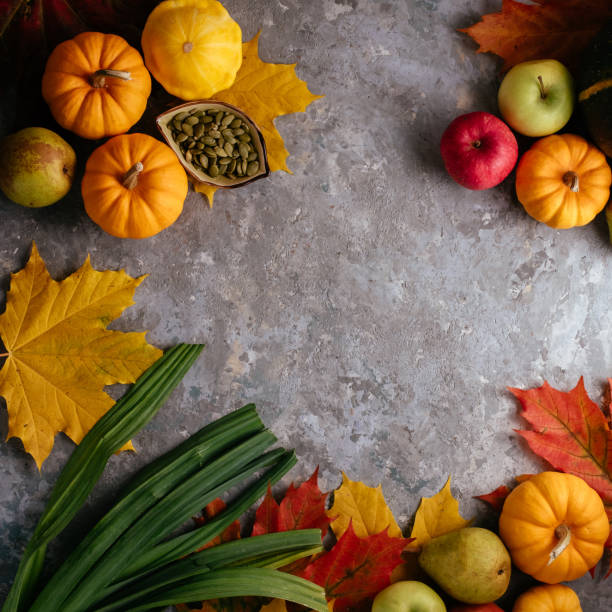 istock autumn-themed mockup with pumpkins, leaves 1428140468