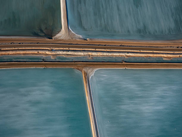 istock Abstract aerial view of salt pans 1428140480
